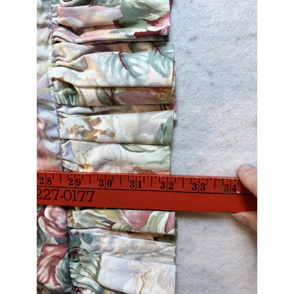 Vintage Waverly Ruffled Pillow Shams Standard 19x26 Multi Rose Floral Set of 2
